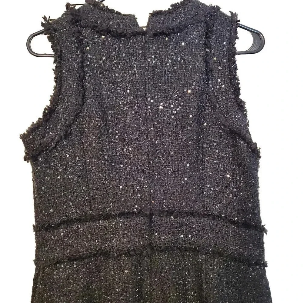 Michael Michael Kors Dress Womens Black 10P Petite Wool Shimmer Lined Fall Winte